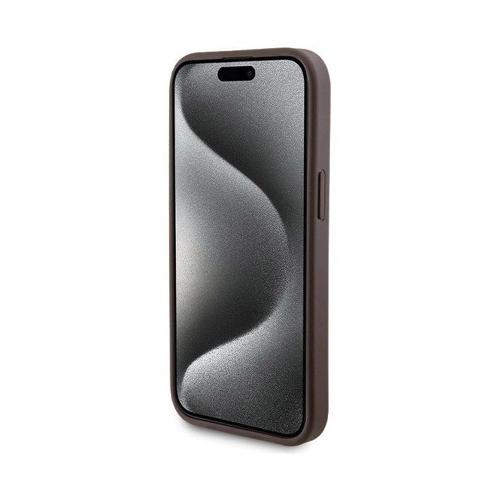 dėklų rinkinys iPhone 15“ + 5000 mAh MagSafe“ nešiojamasis įkroviklis – rudos odos spalvos