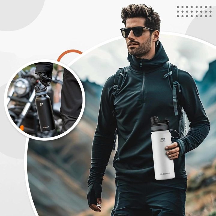 dviračio termo butelis gėrimams 620 ml - baltas