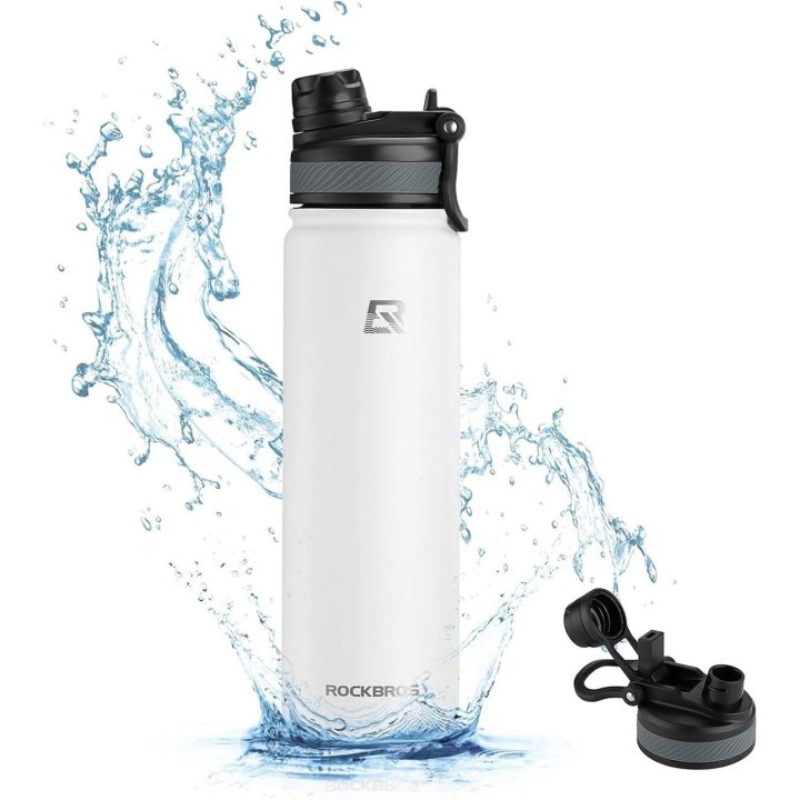 dviračio termo butelis gėrimams 620 ml - baltas