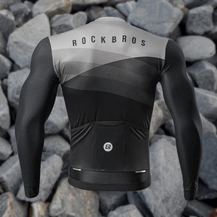 Rockbros“ marškinėliai ilgomis rankovėmis pavasariui/vasarai, XL dydžio – juodi