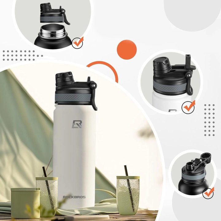 dviračio termosas gėrimams 530 ml - baltas