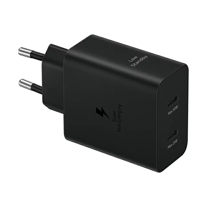 Samsung Power Adapter Duo EP“ tinklo įkroviklis 2x USB-C, 50 W – juodas