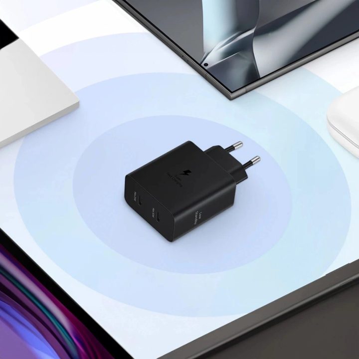 Samsung Power Adapter Duo EP“ tinklo įkroviklis 2x USB-C, 50 W – juodas