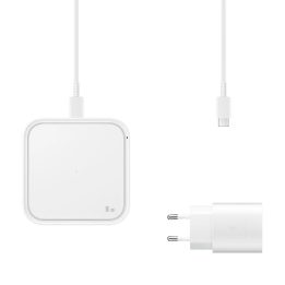 Samsung“ bevielis įkrovimo įrenginys EP- 15W indukcinis įkroviklis - baltas + įkroviklis