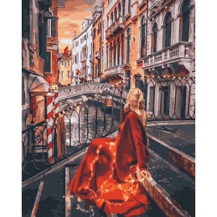 Tapyba pagal skaičius Jos didenybė raudona suknelė 40x50 cm