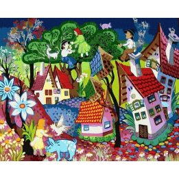 Tapyba pagal skaičius Pasakų miestas 40x50 cm