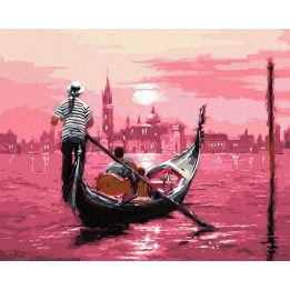 Tapyba pagal skaičius Rožinė Venecija 40x50 cm