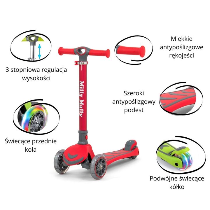 Paspirtukas SCOOTER Boogie raudonas