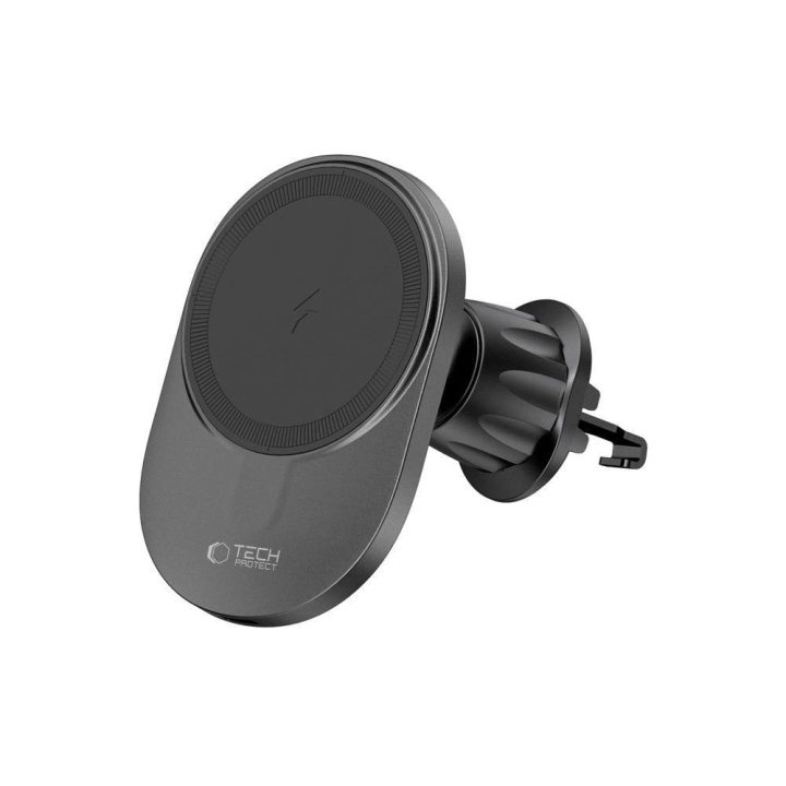 automobilio telefono laikiklis su 15W indukciniu MagSafe įkrovikliu oro angai - juodas