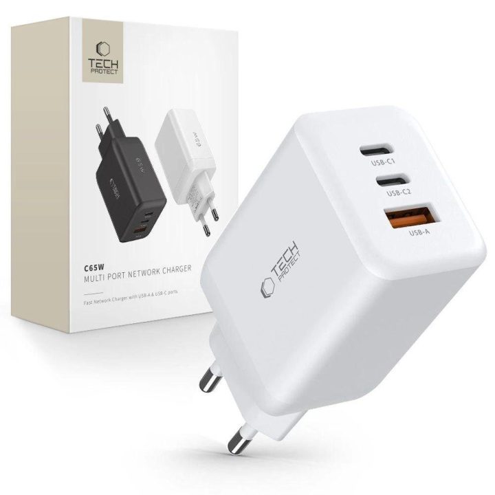 tinklo įkroviklis 2x USB A QC 3.0 – baltas