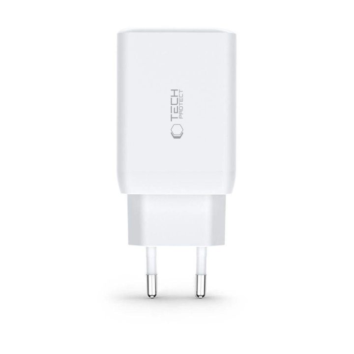 tinklo įkroviklis 2x USB A QC 3.0 – baltas