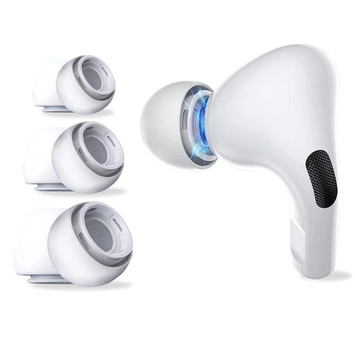 ausų gaubteliai AirPods Pro 1 / 2“, dydžiai S / M / L – balti (3 vnt.)