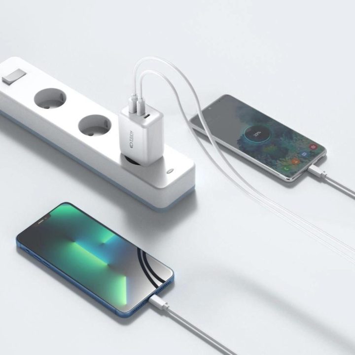 tinklo įkroviklis 2x USB A QC 3.0 – juodos spalvos