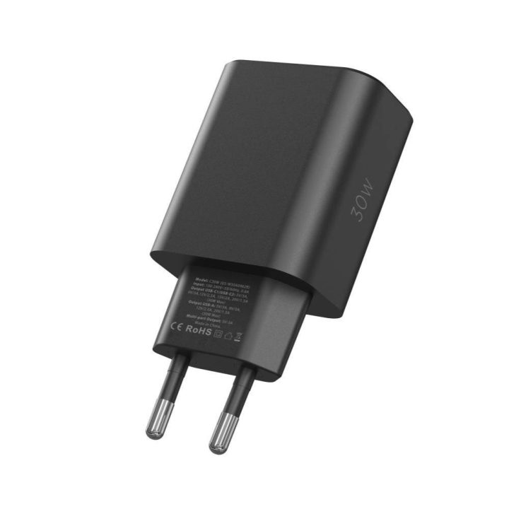 tinklo įkroviklis 2x USB A QC 3.0 – juodas