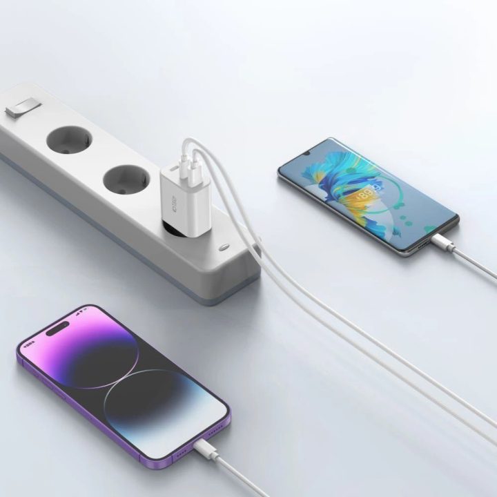 tinklo įkroviklis 2x USB A QC 3.0 – juodas