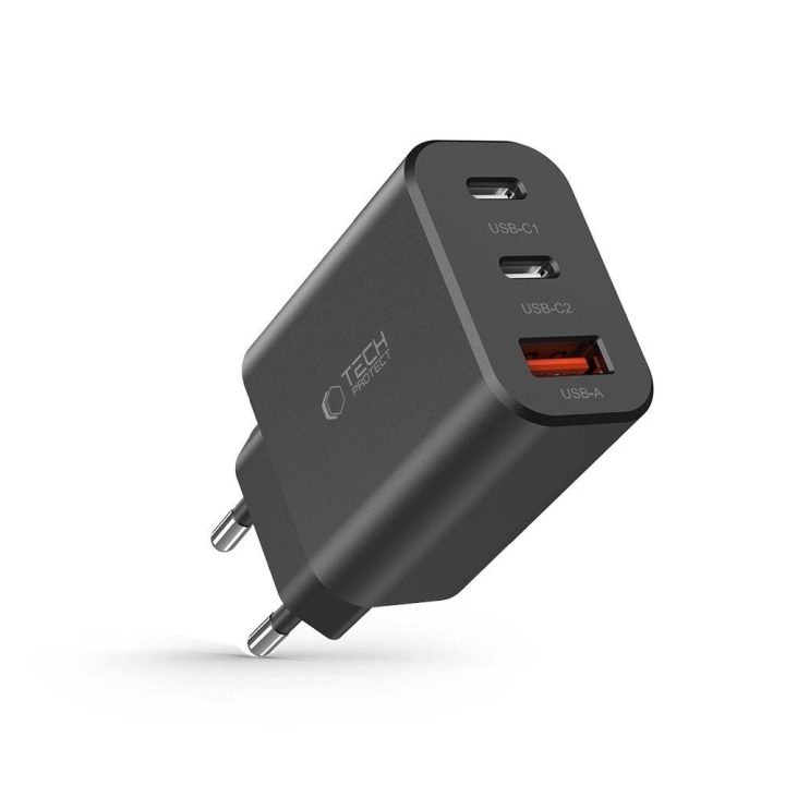 tinklo įkroviklis 2x USB A QC 3.0 – juodas