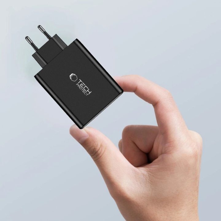 įkroviklis GaN 3x USB A QC 3.0 - baltas