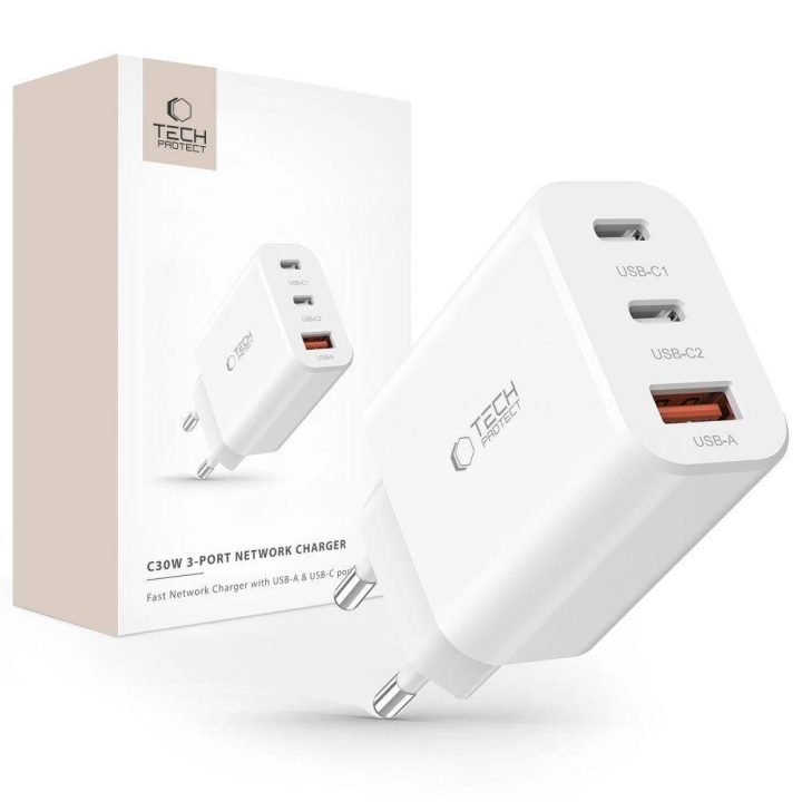 tinklo įkroviklis 2x USB A QC 3.0 - baltas