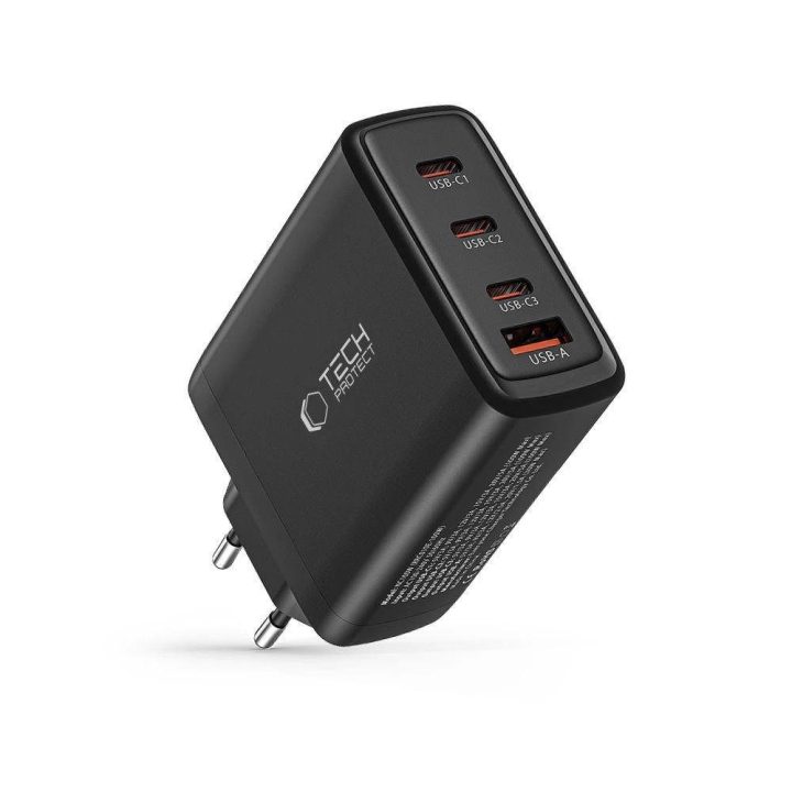 tinklo įkroviklis 3x USB A QC 3.0 - juodas