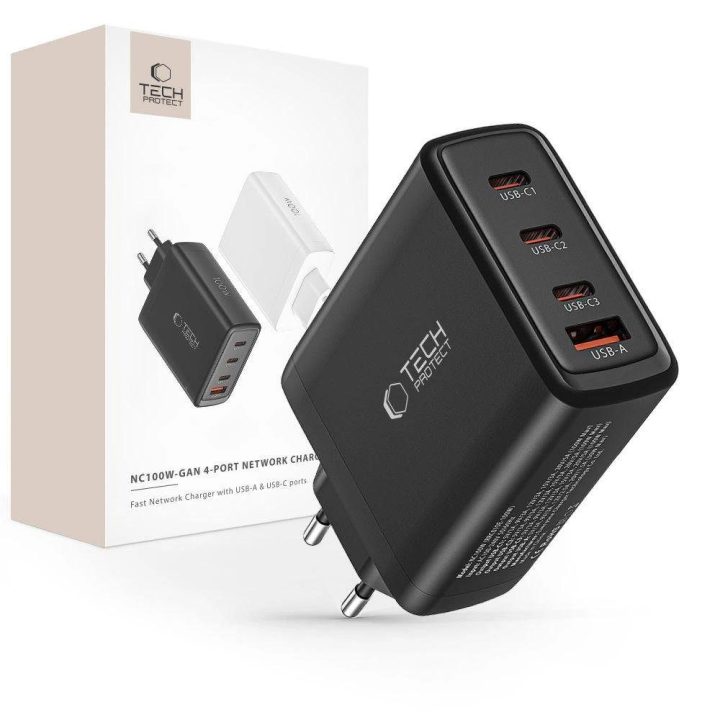 tinklo įkroviklis 3x USB A QC 3.0 - juodas