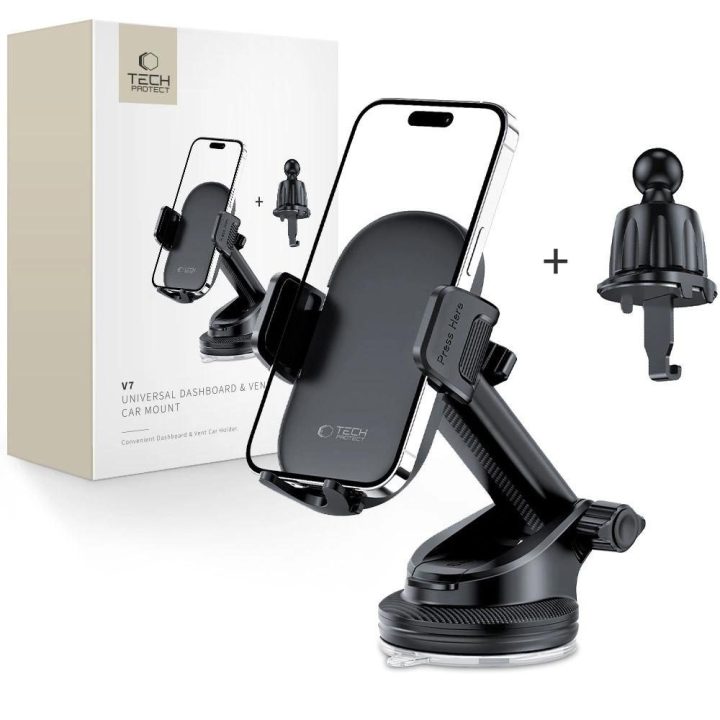 laikiklis telefonui skirtas kabinai / oro angai - juodos spalvos