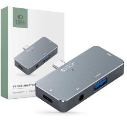USB C PD100W / HDMI / mini jack 3,5mm – pilka