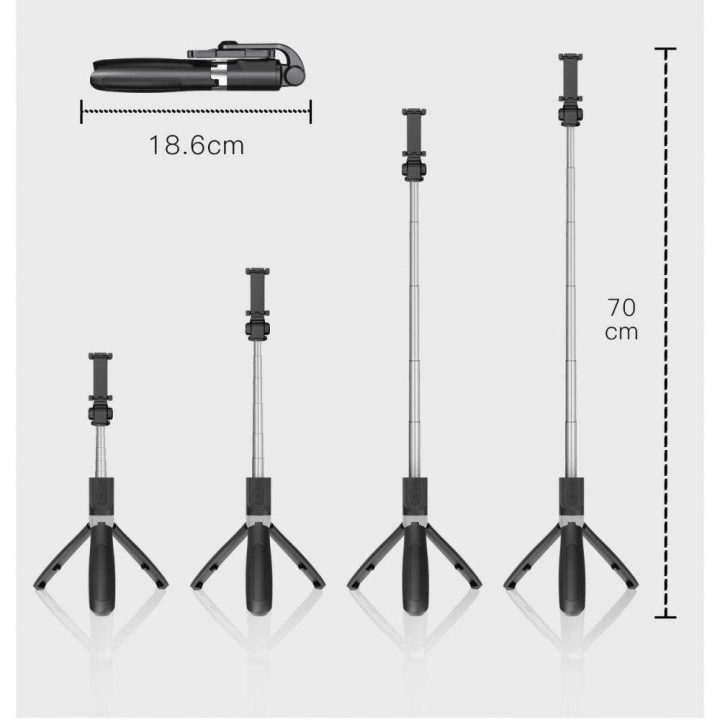 asmenukių lazda su trikoju iki 70 cm – juoda