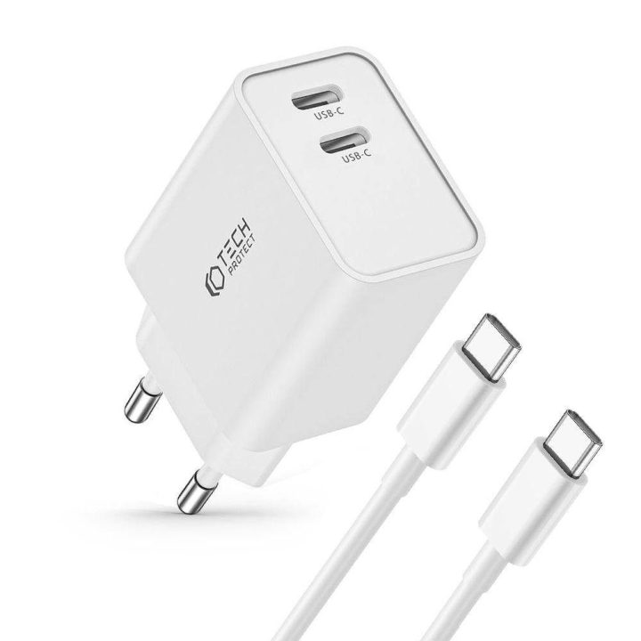 2x USB C laidu – baltas
