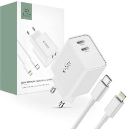 2x USB C/Lightning“ laidu – baltas