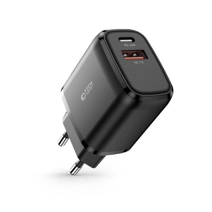 USB A QC 3.0“ tinklo įkroviklis, juodas