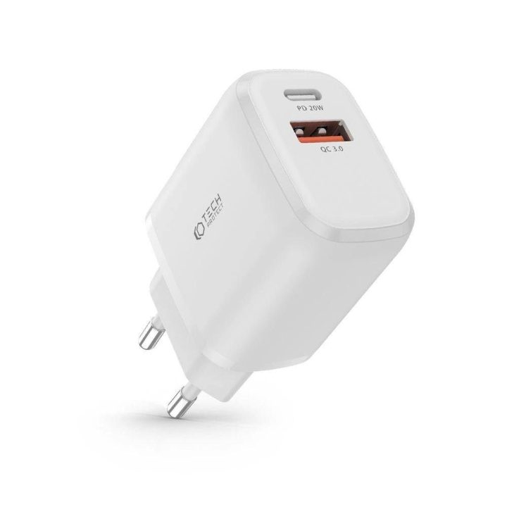 C20W USB A QC 3.0 tinklo kroviklis - baltas