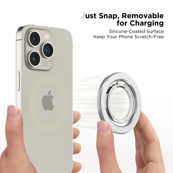 magnetinis laikiklis / žiedas su MagSafe - sidabrinis