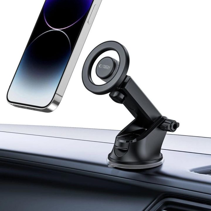 laikiklis automobilio telefonui su MagSafe prietaisų skydeliui / oro ištraukimo angoms - juodas