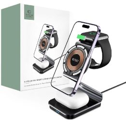 indukcinis įkroviklis su MagSafe“ išmaniajam telefonui / Apple Watch“ / AirPods“ – juodas