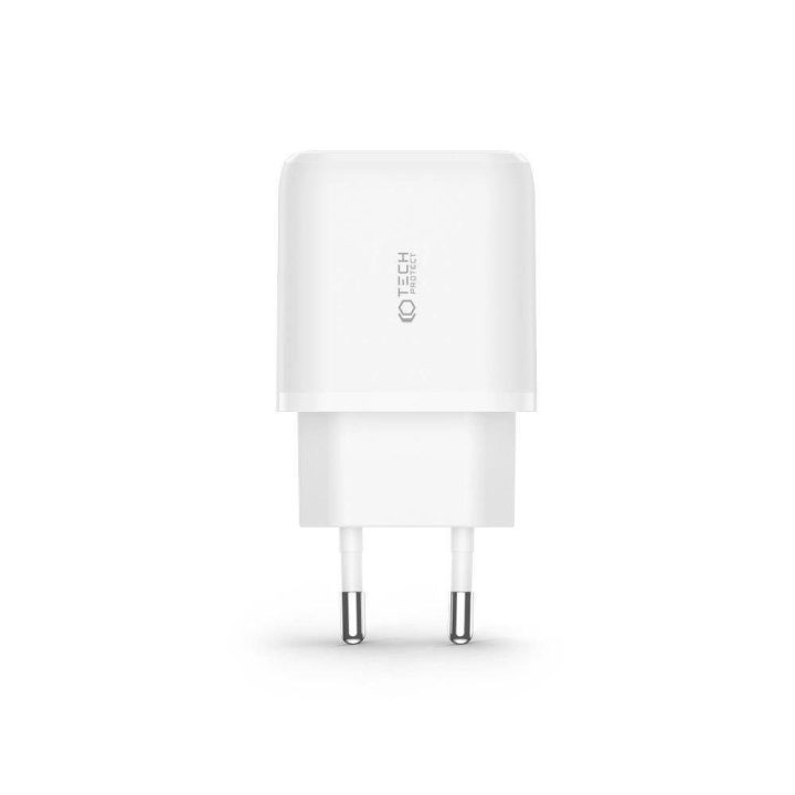 tinklo įkroviklis su USB C kabeliu – baltos spalvos