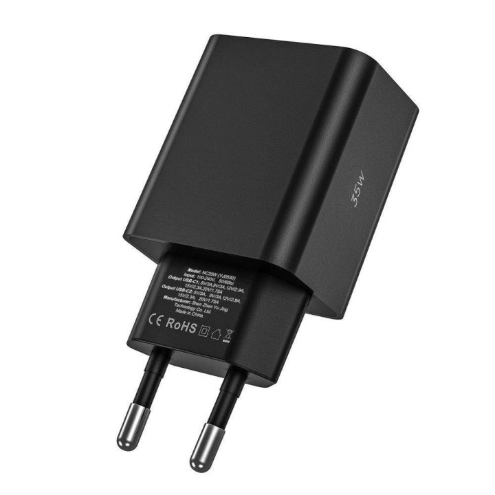 tinklo įkroviklis 2x USB-C PD 35W baltas
