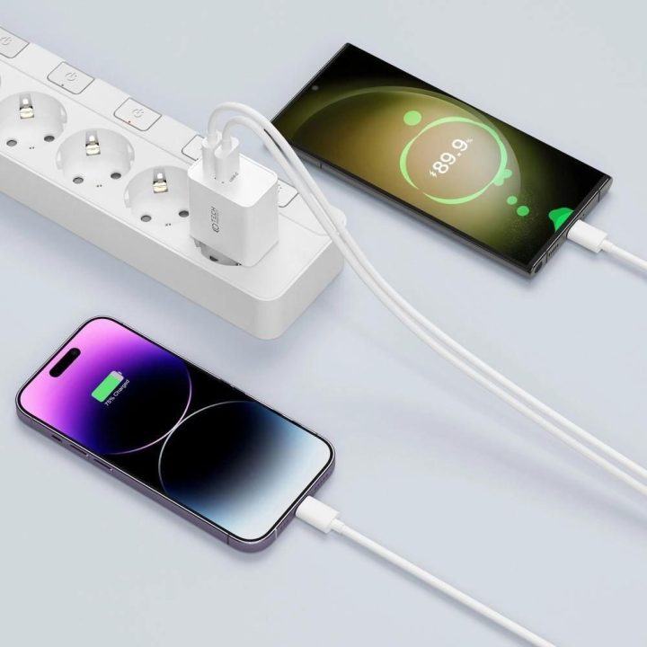 tinklo įkroviklis 2x USB-C PD 35W baltas