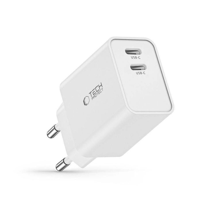 tinklo įkroviklis 2x USB-C PD 35W baltas