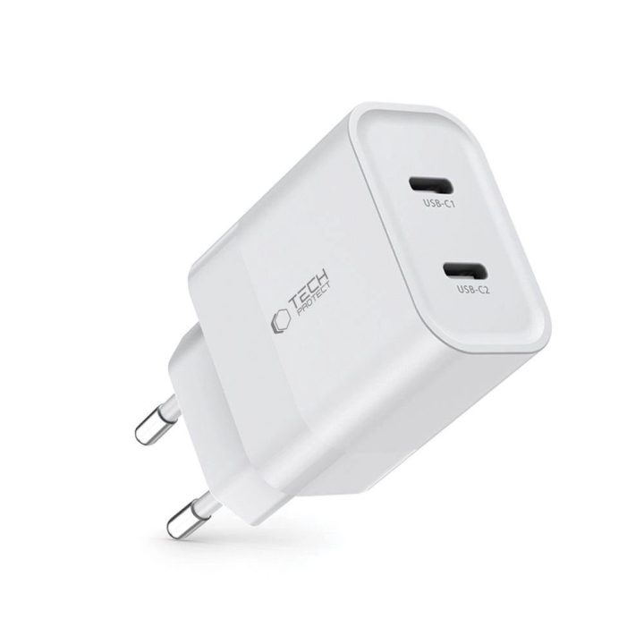 pakrovėjas 2x USB-C PD 20W - baltas