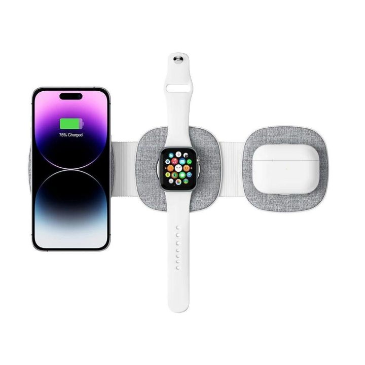 indukcinis įkroviklis su MagSafe išmaniesiems telefonams / Apple Watch / AirPods - pilkas