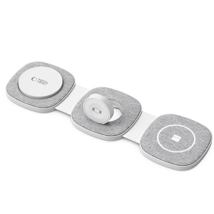 indukcinis įkroviklis su MagSafe išmaniesiems telefonams / Apple Watch / AirPods - pilkas