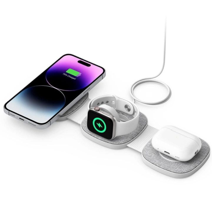 indukcinis įkroviklis su MagSafe išmaniesiems telefonams / Apple Watch / AirPods - pilkas