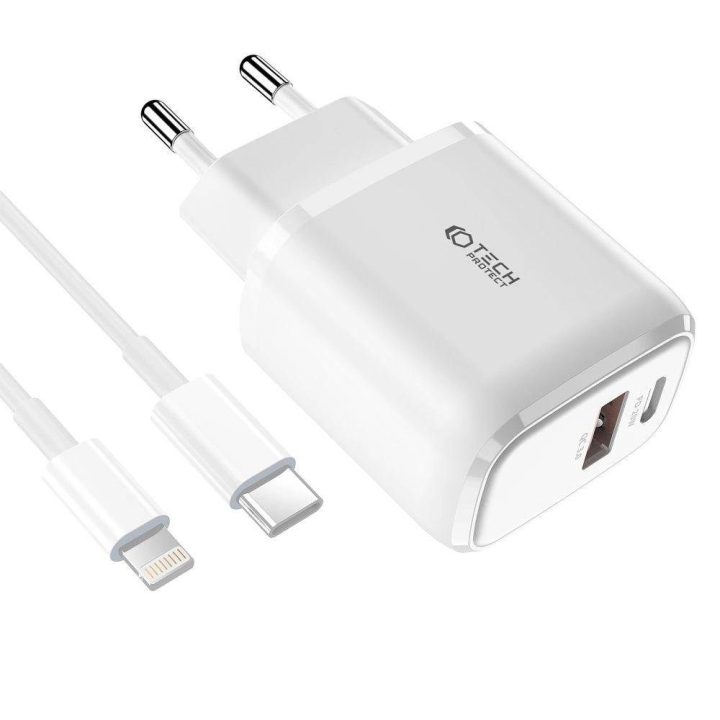 USB C / Lightning kabeliu - baltas