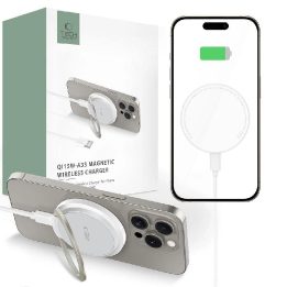indukcinis kroviklis su MagSafe ir stovu su USB C laidu - baltas