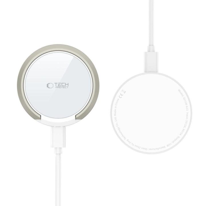 indukcinis kroviklis su MagSafe ir stovu su USB C laidu - baltas