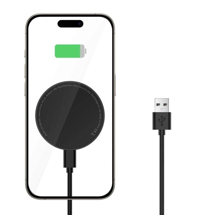 indukcinis įkroviklis su MagSafe ir stovu su USB C laidu - juodas