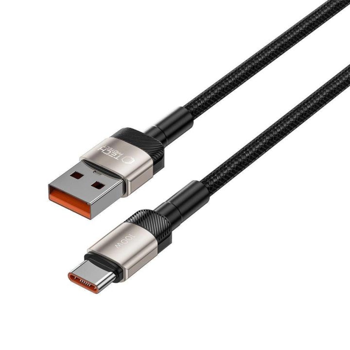 USB C kabelis 100W 5A 1m - titaninis
