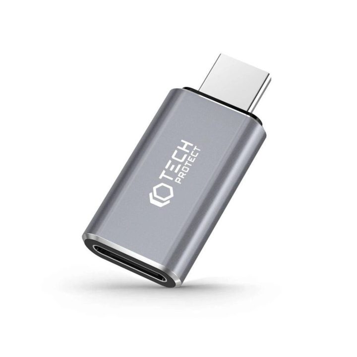 USB-C( male ) / Lightning (female) adapteris - pilkos spalvos