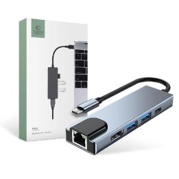 5in1 USB C / HDMI / RJ45 - pilka