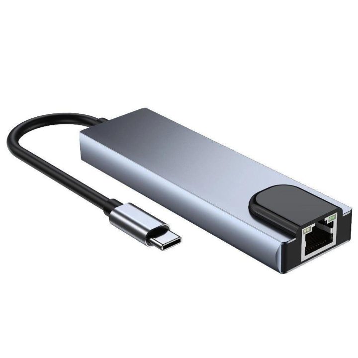 5in1 USB C / HDMI / RJ45 - pilka